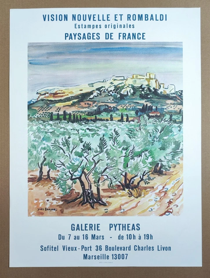 Yves BRAYER - Affiche originale d'exposition Galerie Pytheas - Baux-de-Provence - Photo 2/4