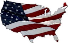 United States Flag Vinyl Sticker Decal USA america patriot outline silhouette