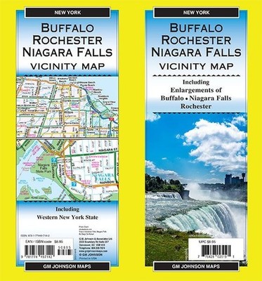 Map of Buffalo, Rochester, Niagara Falls, Vicinity Map, New York, by GMJ