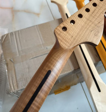 Reverse Big head 22 fret 25.5 inch roasted flame Maple electric guitar neck
