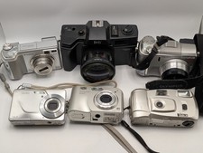 Lot of 6 Assorted Film Digital Cameras - Fuji Olympus Kodak - Parts Repair