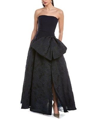 Marchesa Notte Cloque Gown Women's Blue 8