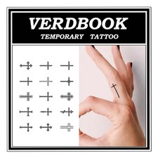 VERDBOOK Waterproof Celestial Crosses Temporary Tattoos Women, 2 Sheets