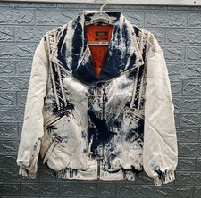 New Von Duth Acid Full Zip Bomber Jacket Indigo Size M