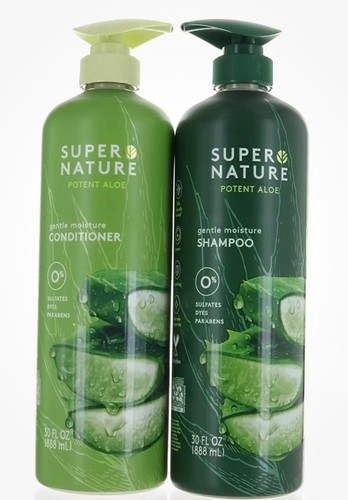 Super Nature Potent Aloe Gentle Moisture Shampoo and Conditioner Sulfates Free