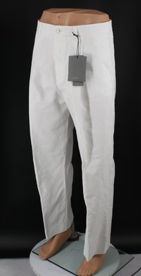 DIOR HIGH WAIST CHINO HOSE HERREN PLISSEE IT 48 / UK 32 WEISS UVP 1200£ AD