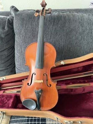 Acoustic Violin 4/4 Brown Varnish Finish Maple Body Chinrest Bow & Hard Case