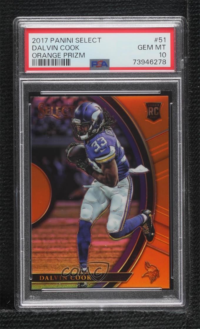 2017 Select Concourse Orange Prizm 48/49 Dalvin Cook PSA 10 GEM MT Rookie RC 2l4