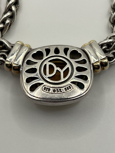 David Yurman Sterling Silver 14K Yellow Gold and Citrine Necklace - Picture 6 of 11