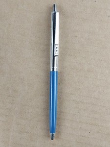 Vintage Paper Mate Double Heart Profile Ballpoint Pen Mexico Blue Brass Threads