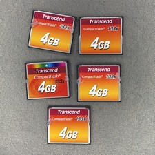 Lot of 5 Transcend 4GB CF 133X CompactFlash Cards 4GB