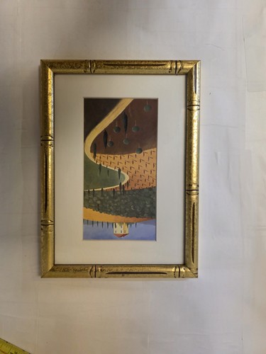 Framed Modern Landscape Art Print Mid-Century Style Scenic Wall Décor – 8” x 11”