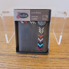 JUSTIN RODEO WALLET JUSTIN MENS WESTERN RODEO WALLET GENUINE LEATHER RFID..NEW
