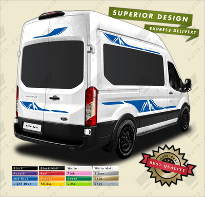 BERGSTREIFEN AUFKLEBER FÜR TRANSIT Mk8 Mk9 L3 (ab 2014) LWB WOHNMOBIL CAMPER