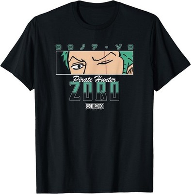 One Piece Anime Pirate Hunter Zoro Eyes with Kanji T-Shirt