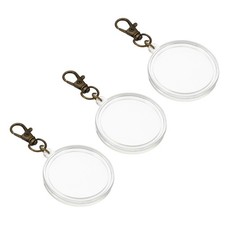 Plastic Coin Holder Keychain, Coin Case with Key Ring Buckle, Bronze 3pcs