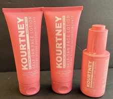 KOURTNEY by Kourtney Kellar Self-Tan Face Lotion Medium Clear Drops Lot 3pc