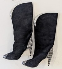 Givenchy Black Suede Snake Effect Knee High B...
