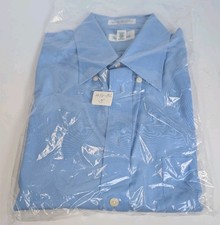 Paul Fredrick blue pinpoint cotton easy care dress shirt