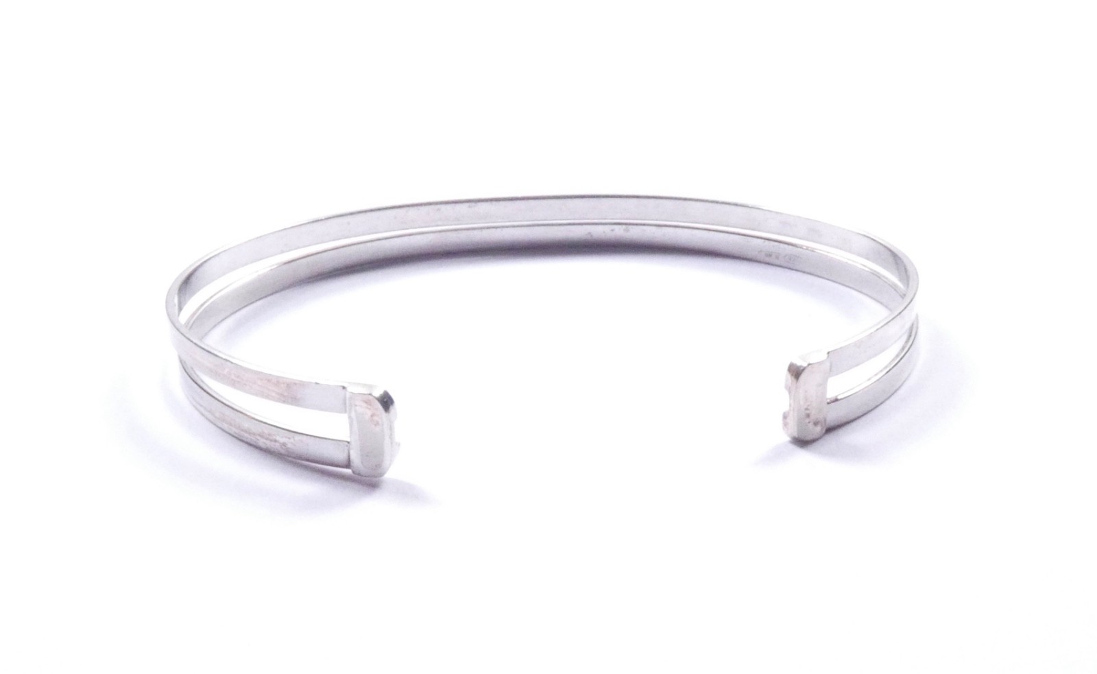 Double Cuff Bangle Lightweight Plain Flat Design … - image 4