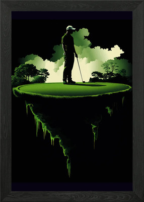 Schwimmender Golfplatz gerahmtes Wandbild Poster Leinwanddruck Bild