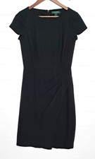 Lauren Ralph Lauren Womens Short Black Dress Size 4 Wedding Cocktail Cap Sleeve