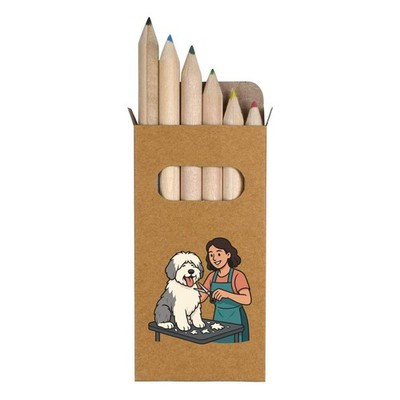 6 x ''Dog Groomer'' kurze 85 mm Bleistifte / Farbstift Set (PE00081354)