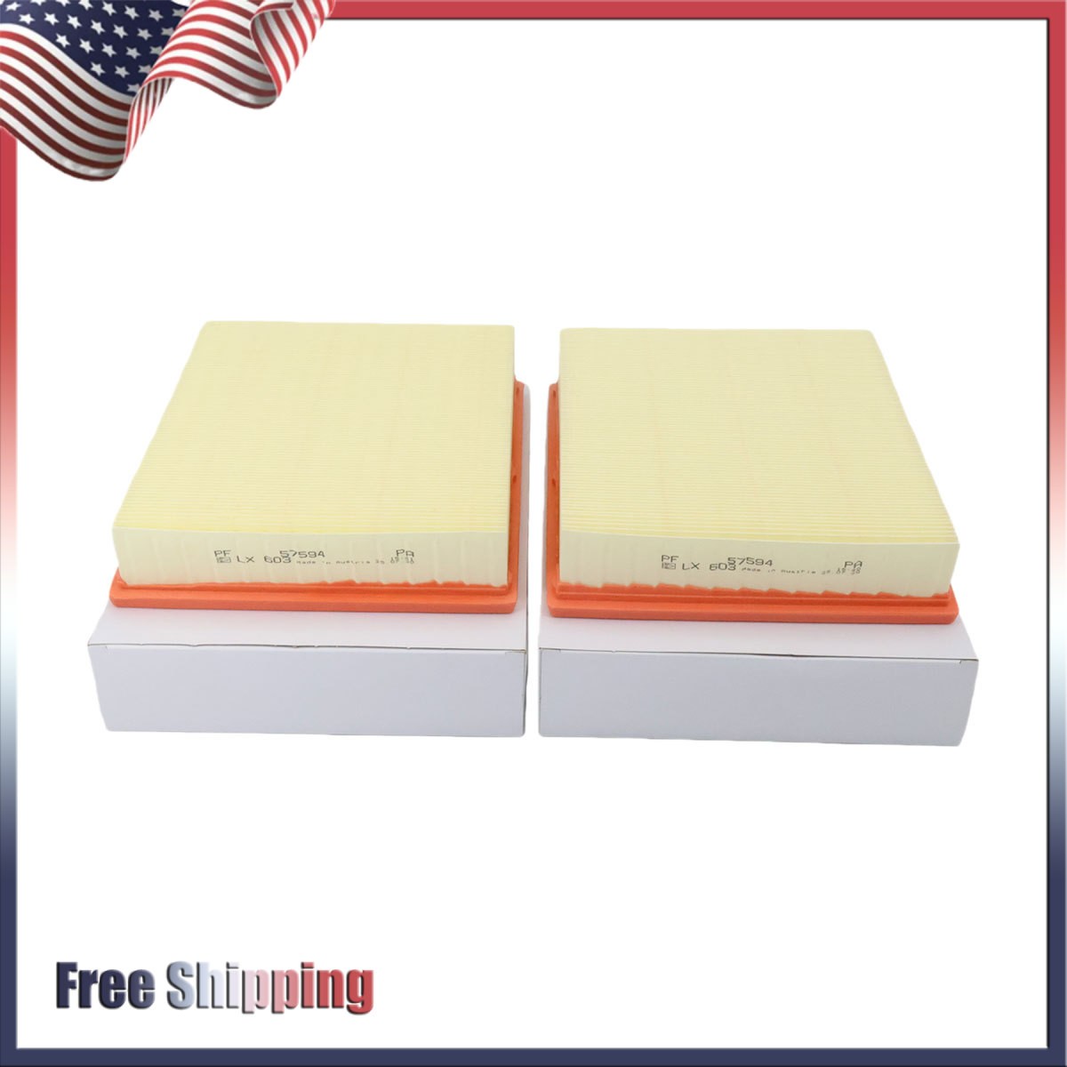 PF57594PA 2pcs Air Filter For 1998-2002 Rolls Royce Silver Seraph Models