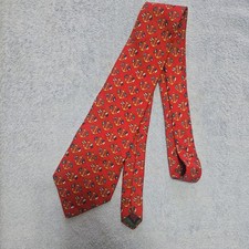 Tommy Hilfiger Silk Neck Tie Anchor Flags Nautical Red Blue Mens Made in USA