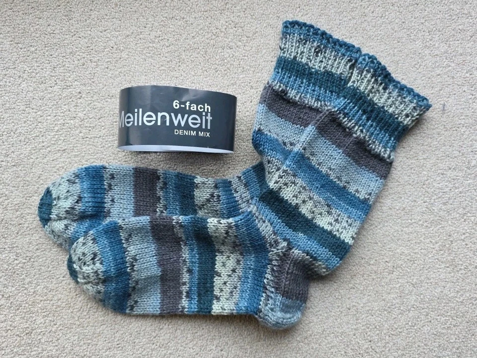 3 Paar Handgestrickte Socken Größe 41/42 Herren Strümpfe Diabetiker - Bild 2 von 4