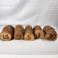 Wooden Wedding Anniversary Decor Table Numbers 1-20 Rustic Decorations Missing 1