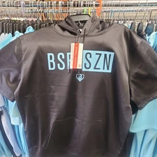 XL Baseball Lifestyle 101 Bl101 BSBL-SZN Short Sleeve Hoodie Black Adult sz NEW!