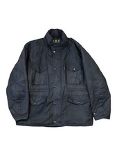 Barbour Sapper Wax Jacket Cotton Black Country Jacket Coat Size 2XL XXL Men's