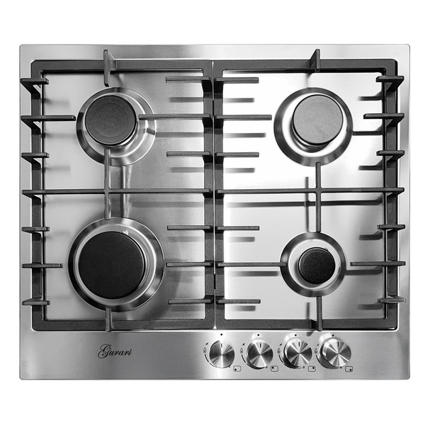 Gurari Gch Fb 604 Gaskochfeld 60 Cm, Edelstahl 4,0 Kw Wok, 4 Gasbrenner,Autark-image