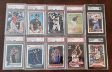 (8) PSA and (2) SGC lot of 10 - Stars & RCs - Baseball & Basketball - Value Lot!
