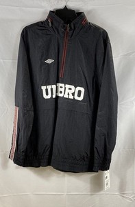 Umbro Men's Premier U-Grind Anorak Jacket Black Pullover Windbreaker NWT M