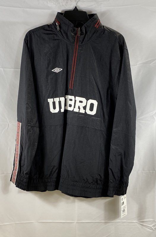Umbro Men's Premier U-Grind Anorak Jacket Black Pullover Windbreaker NWT M