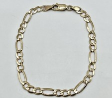 9ct yellow gold Figaro bracelet 7.5 inches