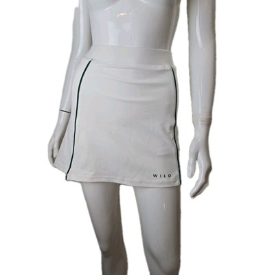 Woman s Wilo Tennis/Golf Skort  White With Hunter Green Piping,  Sz: Xs