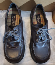 Vintage Mudd Brown Leather Chunky Platform Shoes  Size 8 1/2 M