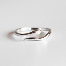 Adjustable 925 Silver Serpent Ring - Minimalist Smooth Snake Band