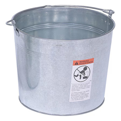 #ad #ad 5 Gal Round Tapered Bucket Silver Steel Bkt Gal 500 $21.99