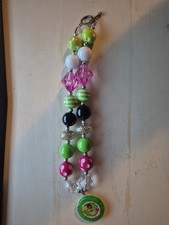 Bubble gum necklace Pink and Green Girl pendant