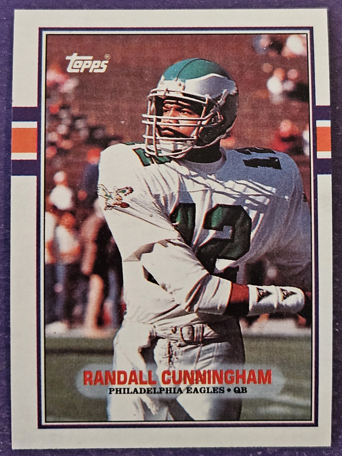 1989 Topps #115 Randall Cunningham Football card Philadelphia Eagles!