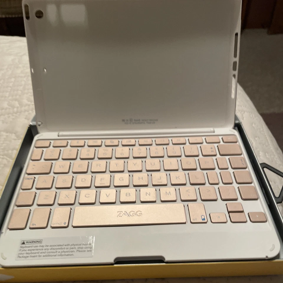 Zagg Folio Hinged Keyboard Rose Gold iPad Mini / Retina Bluetooth Ultra Slim NIB - Image 2 of 4