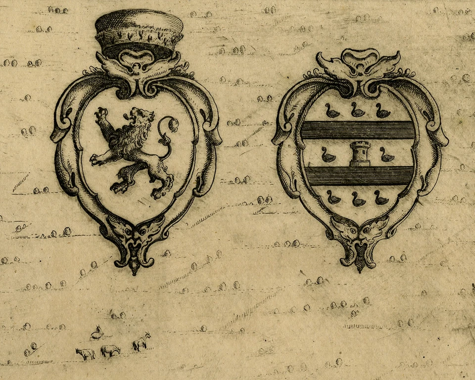 Rare Antique Print-GRAVE-de Wit-c. 1680 - Image 4 of 4