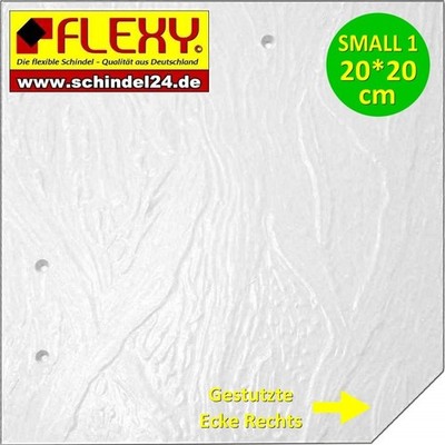 100 Stück  Flexy Small 1 Schindeln  weiss  mit Struktur universal