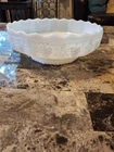 Vtg Fire King Milk Glass Pedestal Fruit Bowl Grapes Pattern