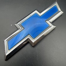 Original Gm Chevrolet Front Grille Blue Bowtie Emblem Chrome 4.5