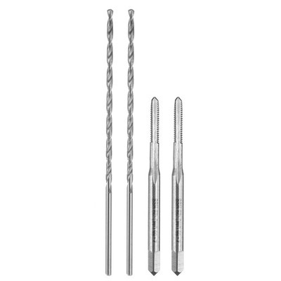2pcs 2-56 UNC Straight Flute Thread Screw Tap and 2pcs 1.8mm Twist Drill Bit Set